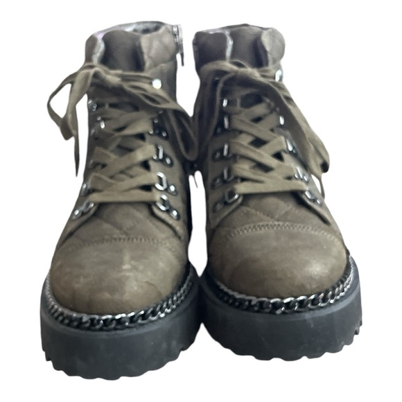 Vince Camuto Women's Maissa Quilted Suede Lace-Up Boots Size 10 - Picture 2 of 7